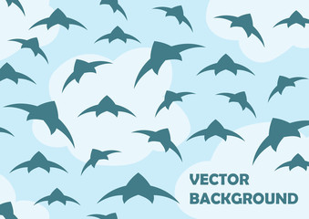 A flock of birds in the sky. Vector background