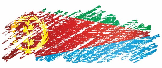 Flag of Eritrea, State of Eritrea, is a country in the Horn of Africa. Template for award design, an official document with the flag of Eritrea. Bright, colorful vector illustration.