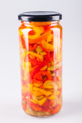 Canning Food Jars of Canned Vegetables Preserved in Glass Storage