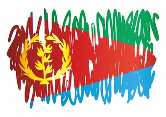 Flag of Eritrea, State of Eritrea, is a country in the Horn of Africa. Template for award design, an official document with the flag of Eritrea. Bright, colorful vector illustration.