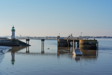 The lighthouse at the entrance to the port of Paimboeuf in the Loire estuary