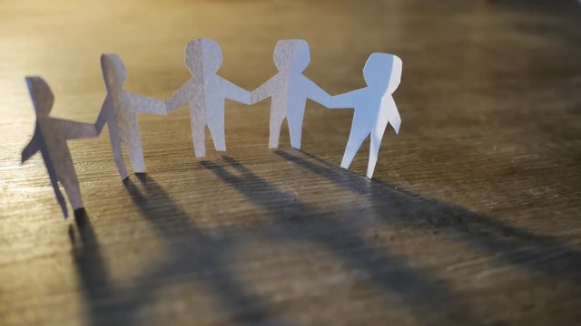 Papae people teamwork on wooden floor , Business teamwork concept