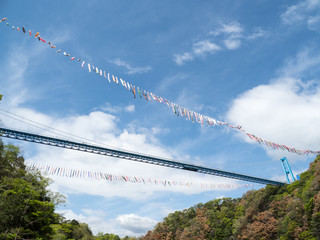茨城県の竜神大吊橋 竜神峡鯉のぼりまつり