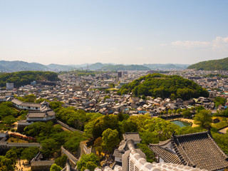 Vista di Himeji dal castello