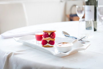 Millefeuille aux framboises