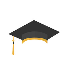 Graduation cap with tassel icon isolated on a white background