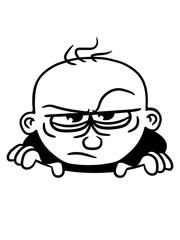 boden loch verstecken kind baby gesicht comic cartoon böse sauer wütend clipart lustig cool skeptisch kopf