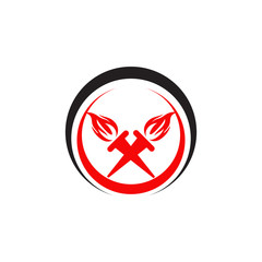 Fototapeta premium Torch logo inspiration vector template