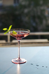 champagne with raspberry