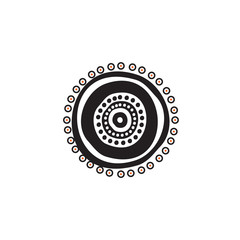 Aboriginal art logo design icon vector template