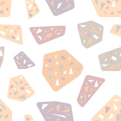 Pink and grey stones. Adelicate pink seamless pattern. Trend 2019.