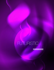 Shiny metallic neon waves vector design