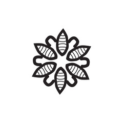 Aboriginal art logo design icon vector template