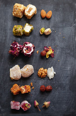 Selection of Turkish delight background