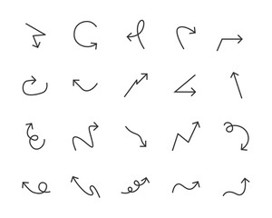set of arrow icons, such as linear, curve, aiming, next
