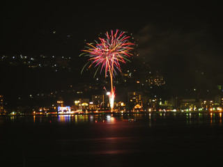 湖の花火