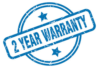 2 year warranty grunge stamp