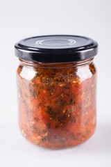 Canning Food Jars of Canned Vegetables Preserved in Glass Storage