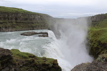 Fototapeta premium Gullfoss waterfall in summer, Iceland