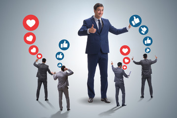 Concept of social networks with businessmen