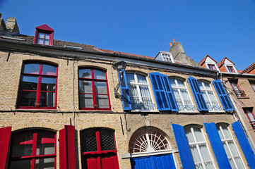 Obraz premium Case e palazzi di Bergues, Pas-de-Calais, Hauts-de-France