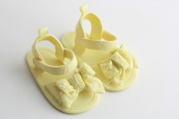 yellow baby sandals with bow
