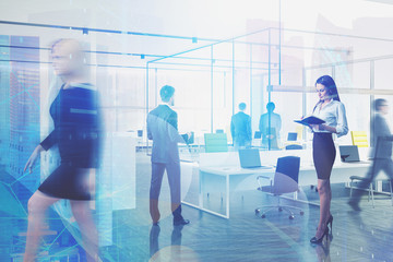 Business people in office, modern technology