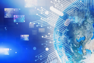 New technology and telecommunication concept