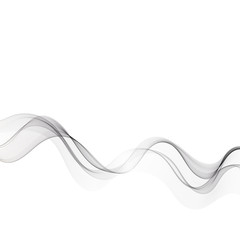 Abstract vector smooth gray wave vector. Curve flow grey motion illustration