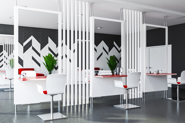 Empty hairdressing salon interior design