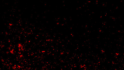 Perftect red particles embers on background. Abstract dark glitter fire particles lights texture or texture overlays. Design texture. - obrazy, fototapety, plakaty