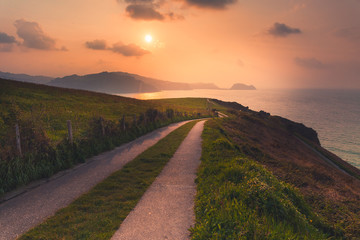 View from Zarautz and Getaria at the Basque Country's coast.