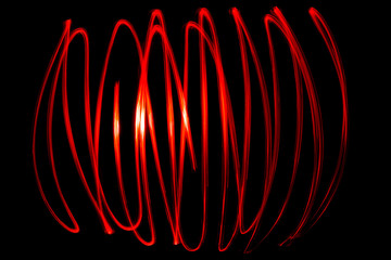 Red & Black Light Painting Scribble