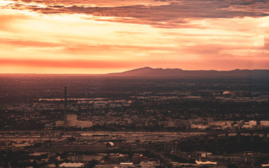 Atardecer desde rascacielos de Melbourne
