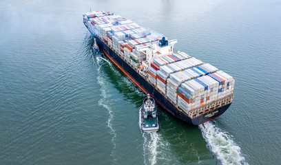 Cargo ship in the sea