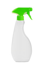 White blank plastic spray detergent bottle