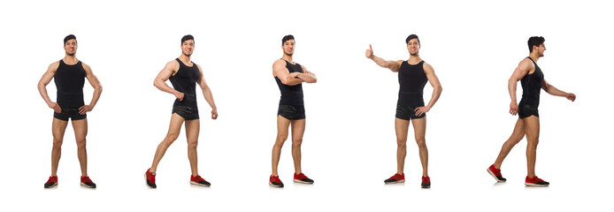 Muscular man isolated on the white