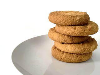 cookie, pastry or biscuit on white isolated background