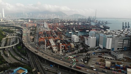 kwai tsing container terminal in hong kong
