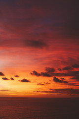 Balinese beautiful sunset with clouds