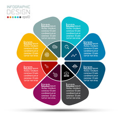 Business circle labels shape infographic groups bar.