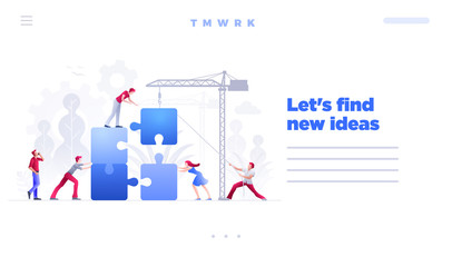 Business teamwork concept vector web site page template