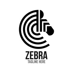 Example of modern logo zebra head © val1982