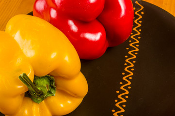 colorful mix of the freshest red and yellow paprika, bell pepper