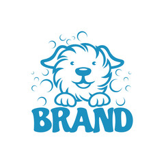 Modern dog and pet washing logo