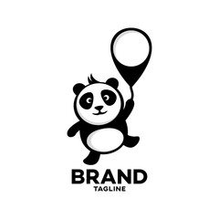 Modern Panda on a balloon logo
