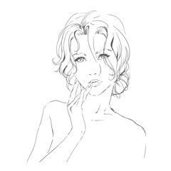 fashion illustration with beautiful girl