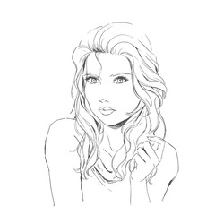Fototapeta premium fashion illustration with beautiful girl