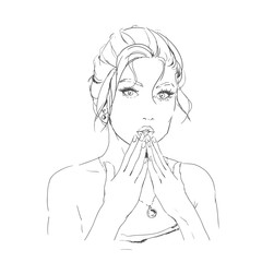 fashion illustration with beautiful girl