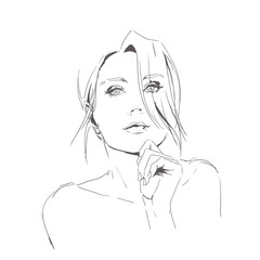 fashion illustration with beautiful girl